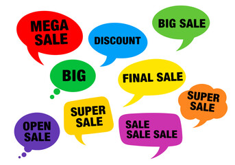 Set of discount labels, Sale label