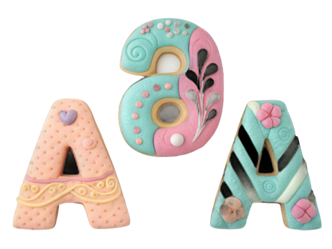 Pastel clay letters decorative alphabet isolated on a transparent background image
