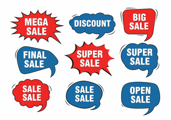 Set of sale stickers, Set of speech bubbles, Set of colorful sale labels, Set of Comics sale labels