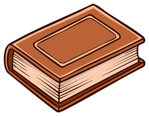 Vector illustration of a classic brown hardcover book or journal