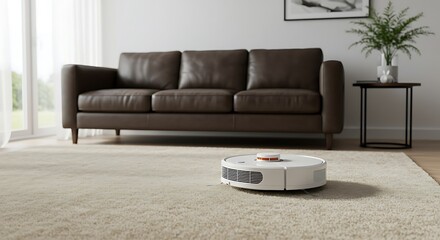 Robot vacuum cleaner on floor