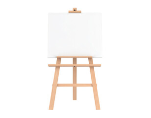 Blank presentation easel with wooden stand isolated on white background