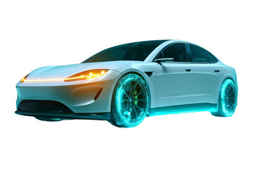 Fototapeta premium Next-Generation EV Concept - 3D Illustration Isolated PNG