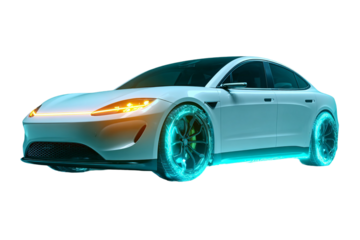 Next-Generation EV Concept - 3D Illustration Isolated PNG