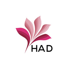 Obraz premium HAD Modern Floral Abstract Logo Design, HAD Later Logo, Creative Botanical Brand Identity 