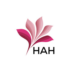 Obraz premium HAH Modern Floral Abstract Logo Design, HAH Later Logo, Creative Botanical Brand Identity 