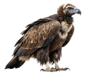 Vulture bird in detailed realistic illustration isolated on white background