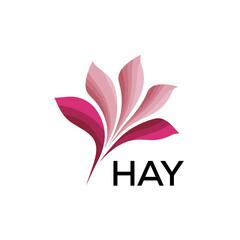 Obraz premium HAY Modern Floral Abstract Logo Design, HAY Later Logo, Creative Botanical Brand Identity 