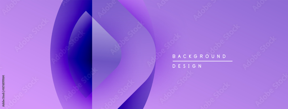 Poster purple gradient background with abstract circular shapes. minimalist design includes text background