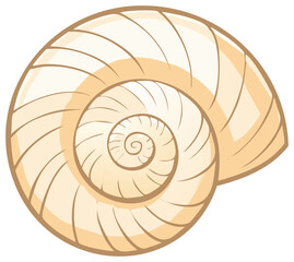 Obraz premium Isolated spiraling seashell in warm beige color, nautical or marine illustration, vector art