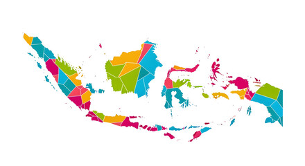 Colorful Geographical Map of Asia with Distinct Countries and Borders