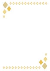 金色ひし形の手書き風和柄フレーム