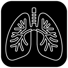 Clean anatomical outline of human lungs and trachea, perfect for medical education and health awareness