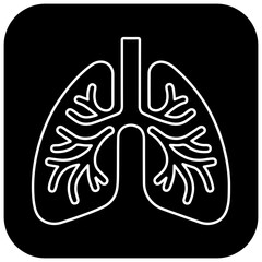 Clean, stylized outline of human lungs symbolizing health, breathing, and medical awareness