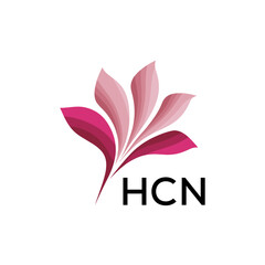 HCN Modern Floral Abstract Logo Design, HCN Later Logo, Creative Botanical Brand Identity
