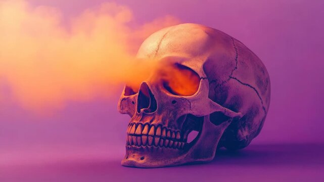 Skull On Purple Background