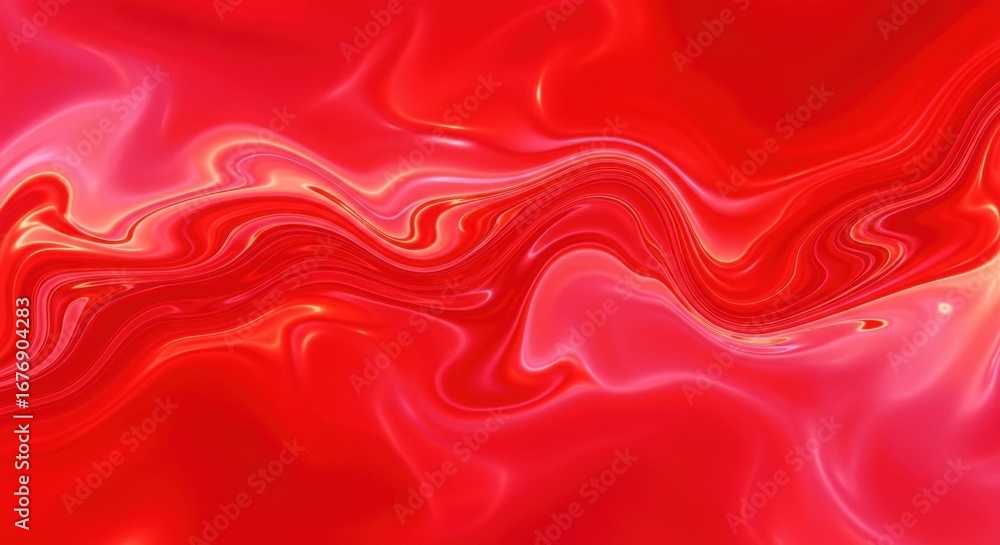Poster fiery flow: abstract red waves with subtle light effects background