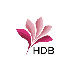 HDB Modern Floral Abstract Logo Design, HDB Later Logo, Creative Botanical Brand Identity
