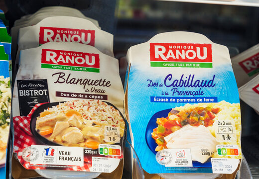 Monique Ranou product, Cabillaud provencal and Blanquette de veau