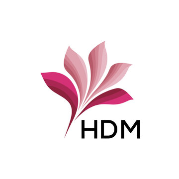 HDM Modern Floral Abstract Logo Design, HDM Later Logo, Creative Botanical Brand Identity
