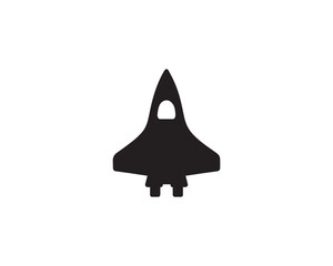 Fototapeta premium Space Ship silhouette vector icon design illustration