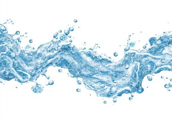 Abstract water splash, light blue, isolated on white