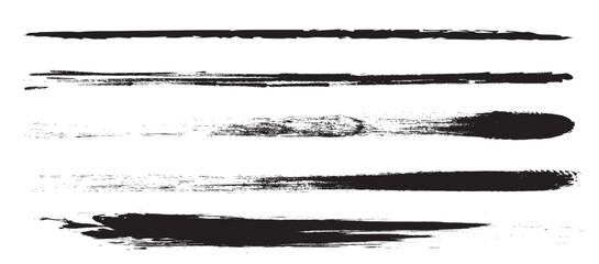 Brush stroke set. Collection of brush stroke for black ink paint, grunge backdrop,banner,watercolor design and dirty texture.Creative art concept, vector illustration on a white background