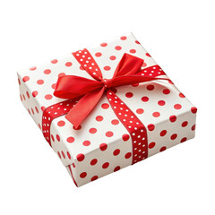 Festive gift box isolated on transparent background