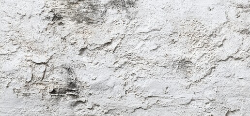 Textured, weathered white stucco wall with cracks and imperfections