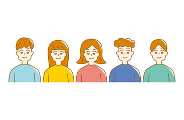 並んでいる人々 男女