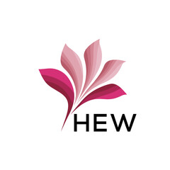 Obraz premium HEW Modern Floral Abstract Logo Design, HEW Later Logo, Creative Botanical Brand Identity 