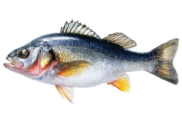 Obraz premium Silver fish swims in the water.