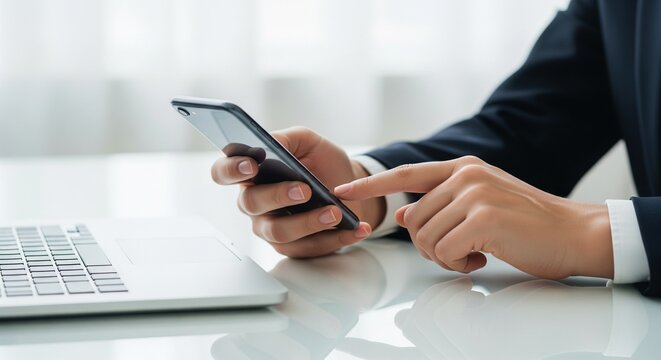 Mobile-first business workflow with smartphone communication and two-factor verification.
