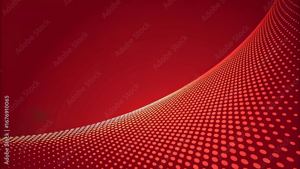 Poster abstract red background with halftone pattern and gradient smooth surface for presentation or graphi