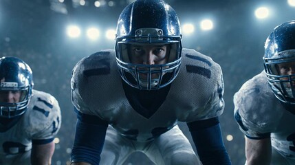 Close up quarterback American football player professional sports stadium - Powered by Adobe