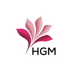 HGM Modern Floral Abstract Logo Design, HGM Later Logo, Creative Botanical Brand Identity
