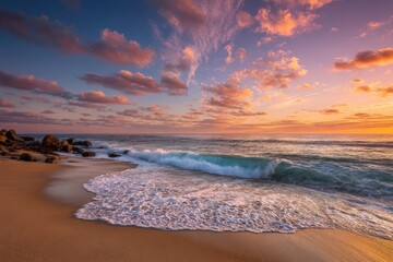 Serene coastal sunset