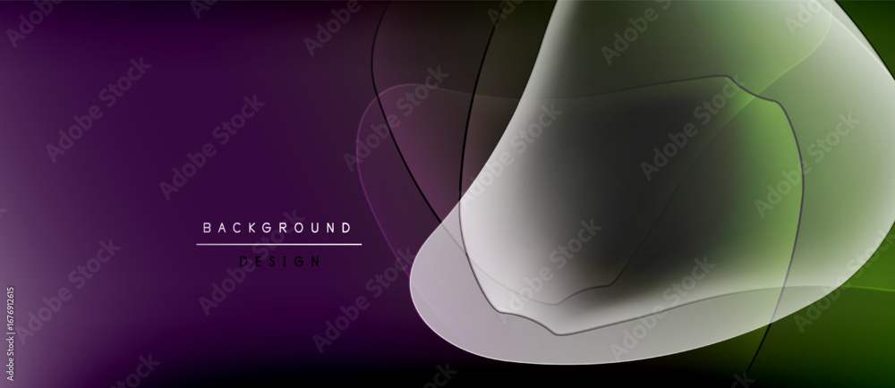 Poster abstract gradient background. purple, green hues blend smoothly. modern design elements create dynam
