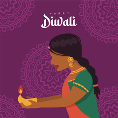 vector happy diwali poster template