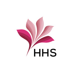 Obraz premium HHS Elegant Floral Abstract Logo Design, HHS Later Logo, Creative Minimal Nature Logo 