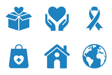 Fototapeta premium A set of web design vector icons illustrating concepts like home, people, and business