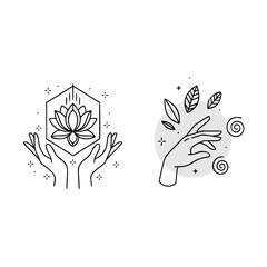 Monoline Of Hand Element Tatto