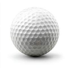 White golf ball, dimpled surface, isolated on white background (2)