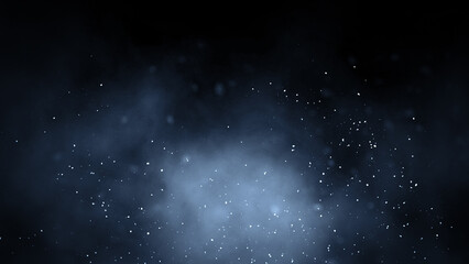 Perfect blue fire particles embers, dust on background . Smoke fog misty texture overlays .