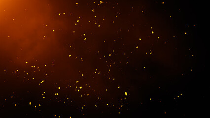 Perfect fire particles embers, dust on background . Smoke fog misty texture overlays .