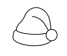 Fototapeta premium Vector Santa Claus Hat outline icon doodle sketch 