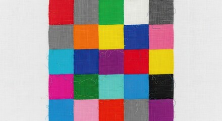 Fototapeta premium Vibrant textile collage with contrasting colors creating a colorful pattern
