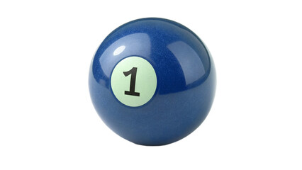 pool ball number one on transparent background