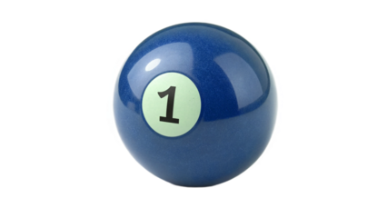 pool ball number one on transparent background