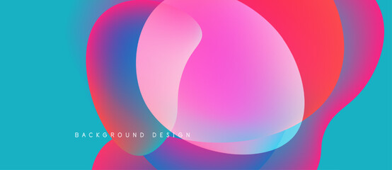 Abstract fluid shapes blend vibrant colors. Turquoise, magenta, purple create dynamic background design. Smooth gradients suggest movement, energy.